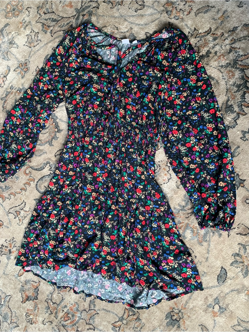 GAP Floral Print Dress in Black, Green, Pink, Blue